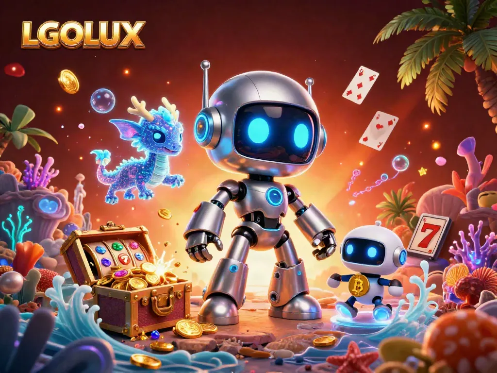 Engage with LGOLUX's thrilling world of slots while exploring vibrant 3D digital elements.