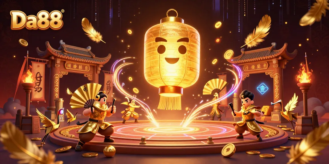 Join the Da88 night market casino experience with shimmering lanterns and warriors