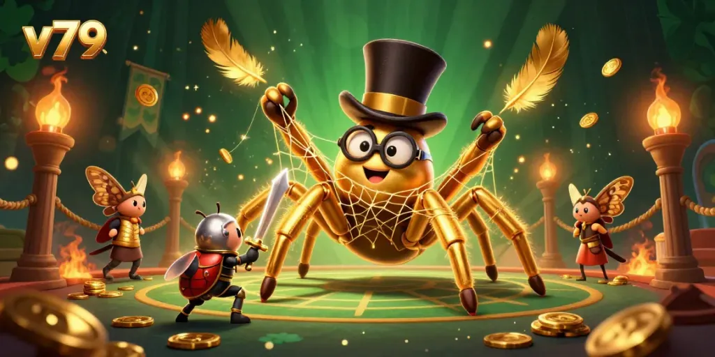 Join the v79 poker battle with a giant tarantula, brave beetle knight, and moth spectators!