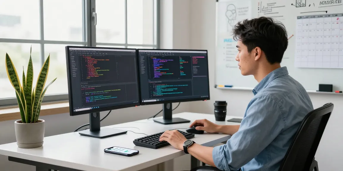Hire developers in Latin America with vetted professionals in a modern tech workspace.