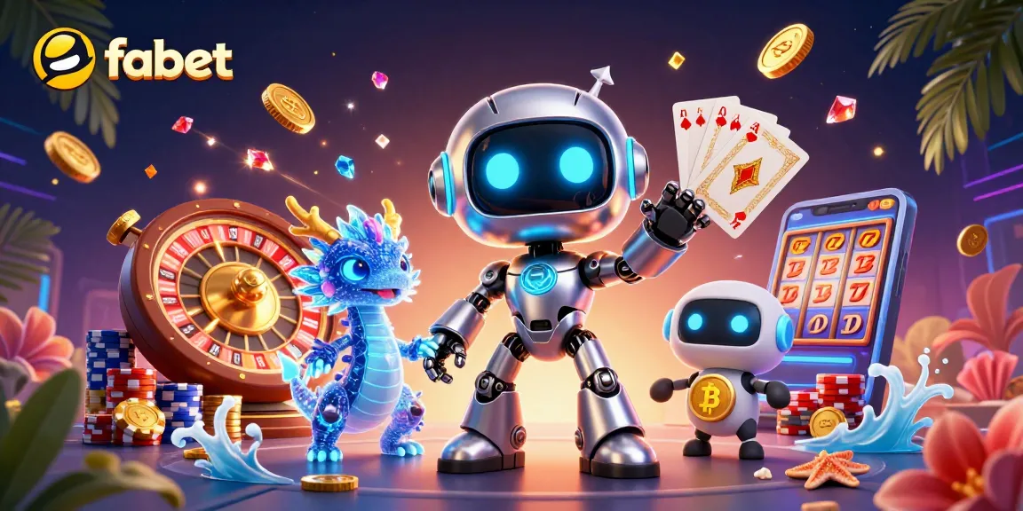 Experience the thrill of fabet gaming with vibrant 3D characters and casino elements.