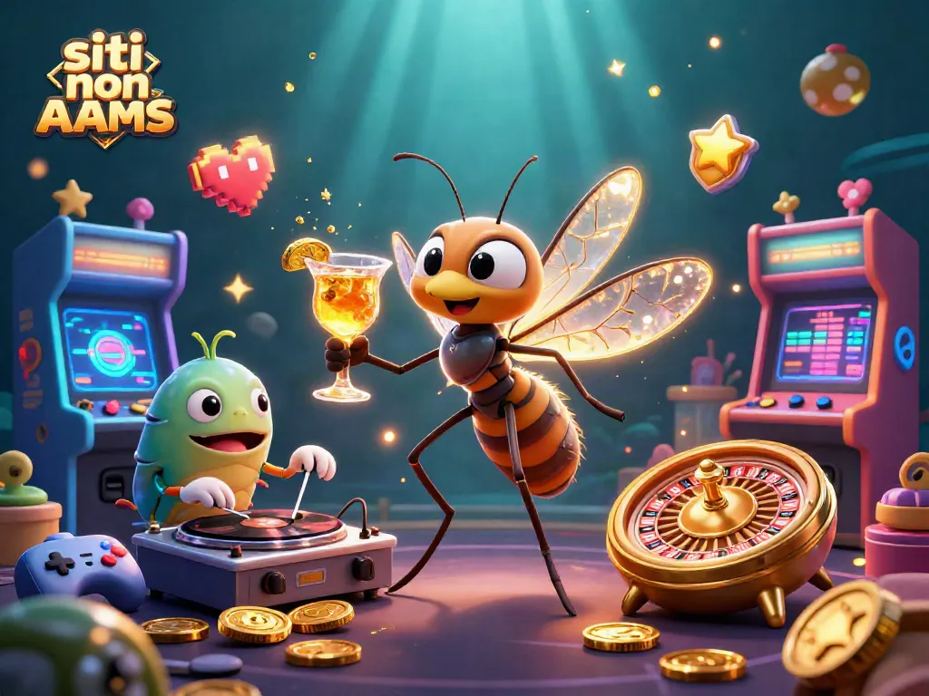 Scopri i siti non AAMS con un'illustrazione 3D ricca di dettagli e elementi di casinò.