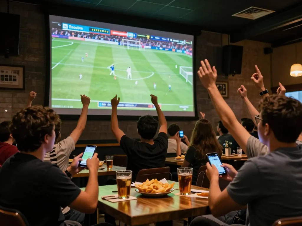 Socolive fans engaging with live football match while placing bets in an exciting environment.