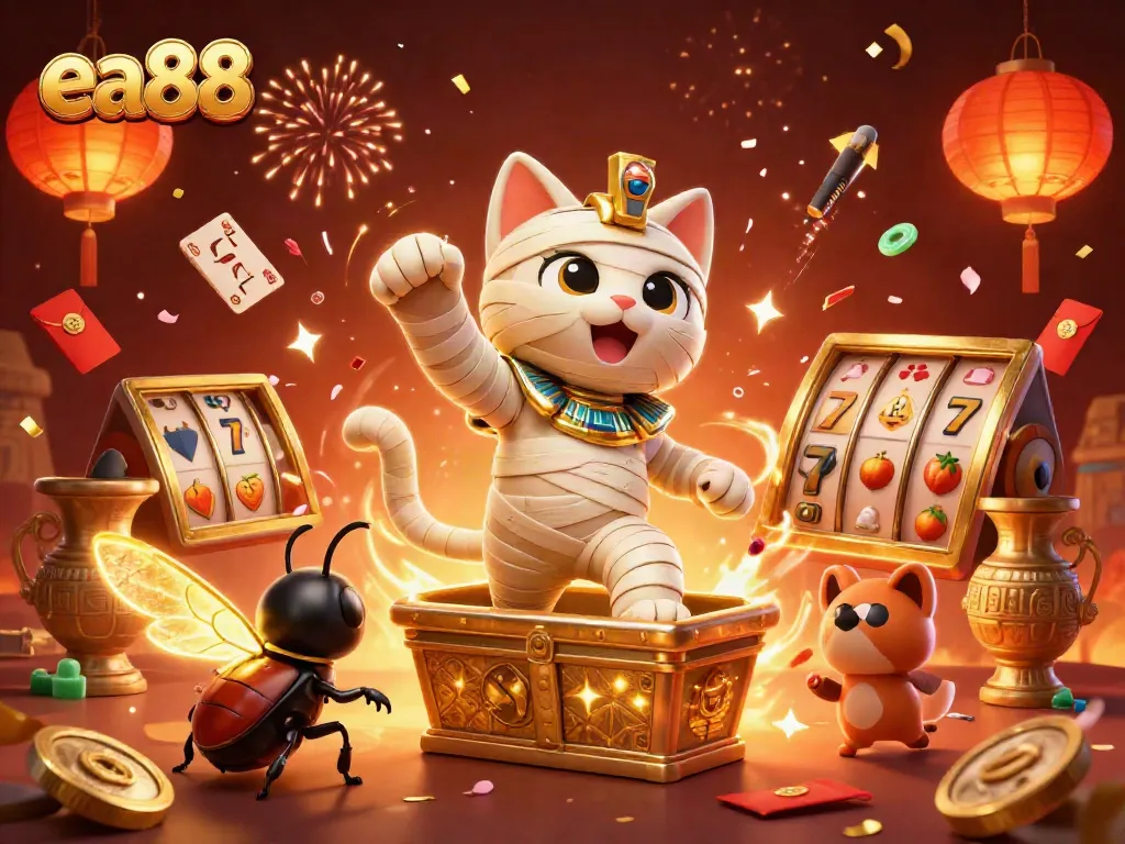 Play exciting slot games at ea88 with vibrant characters and thrilling casino elements.