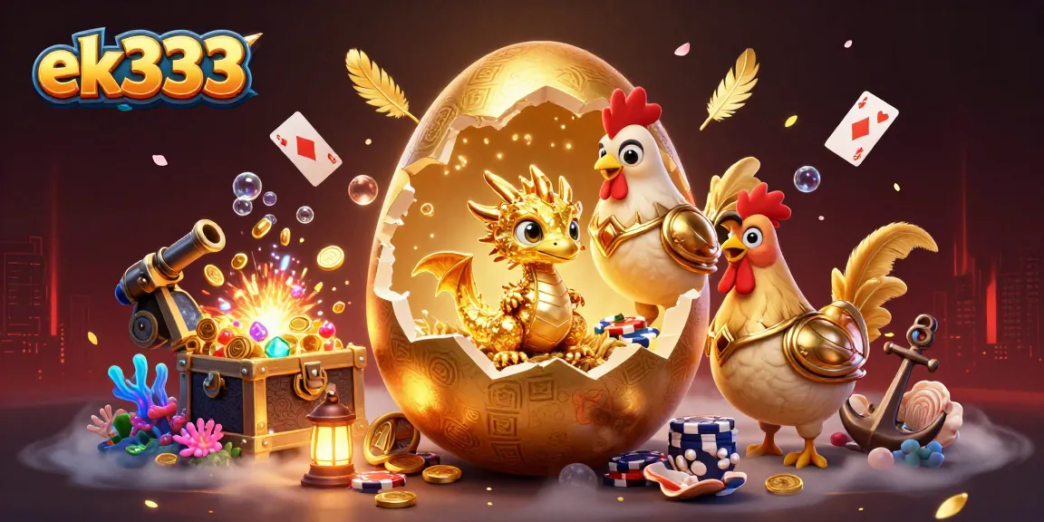 Engage with ek333 and unleash the excitement of a golden dragon amidst vibrant casino elements.