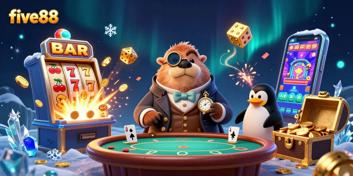 Experience winning thrills at five88 Casino with engaging underwater poker action featuring unique characters.