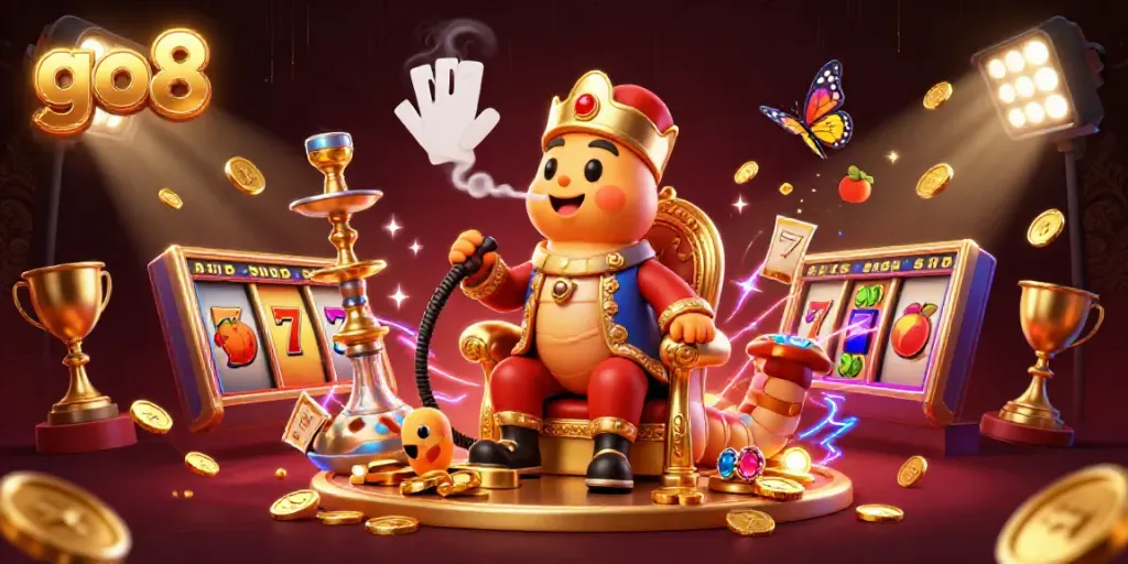 Experience thrilling gambling excitement with go8's vibrant casino scene featuring dynamic slot elements.