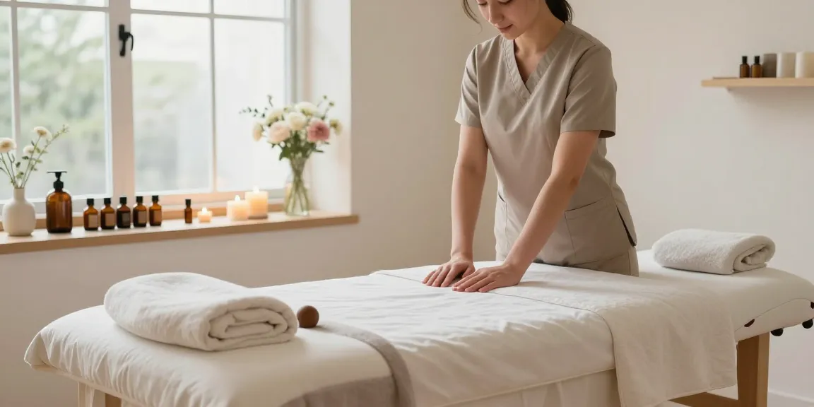 Welcoming treatment space for 수원출장안마 with massage table and soothing decor.