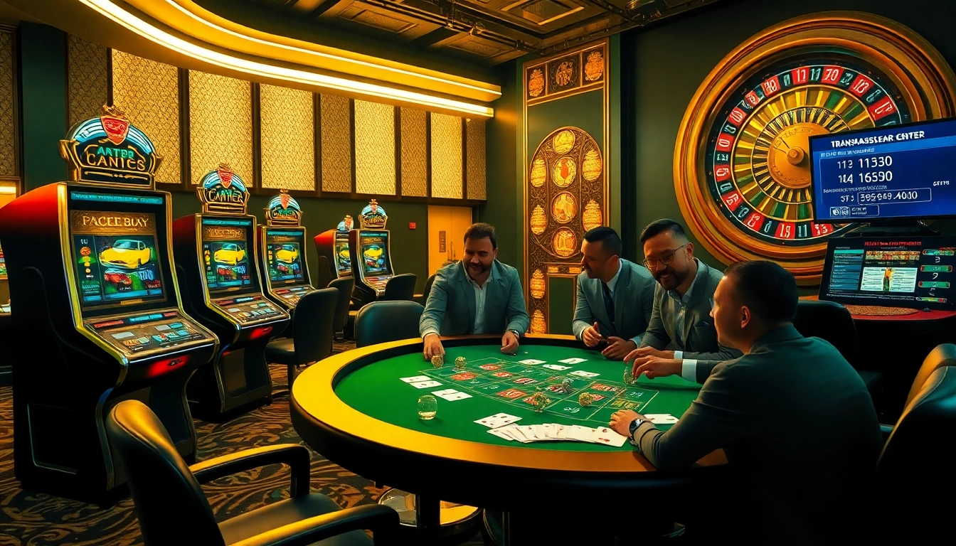 Experience the excitement of a Transmission Repair Center-themed casino with luxury slot machines and poker tables.