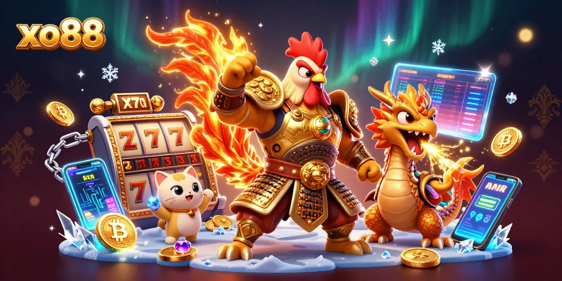 Play thrilling slots at xo88 with animated characters and vibrant casino elements.
