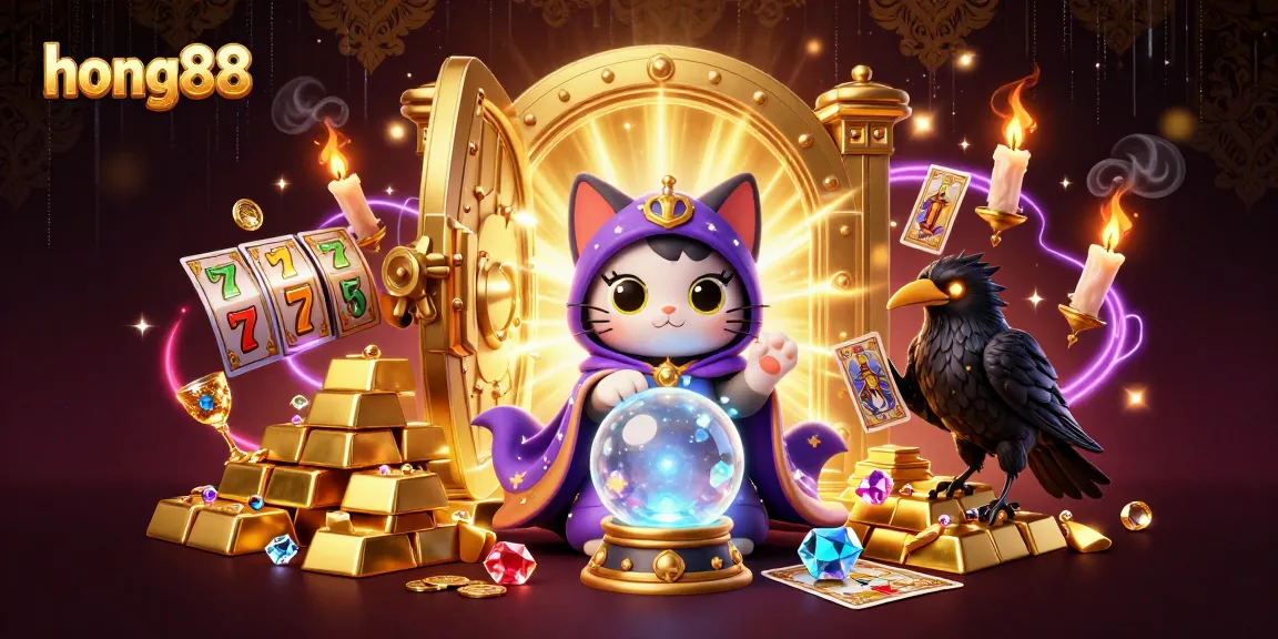 Experience thrilling wins with hong88, a vibrant 3D illustration showcasing a whimsical casino scene.