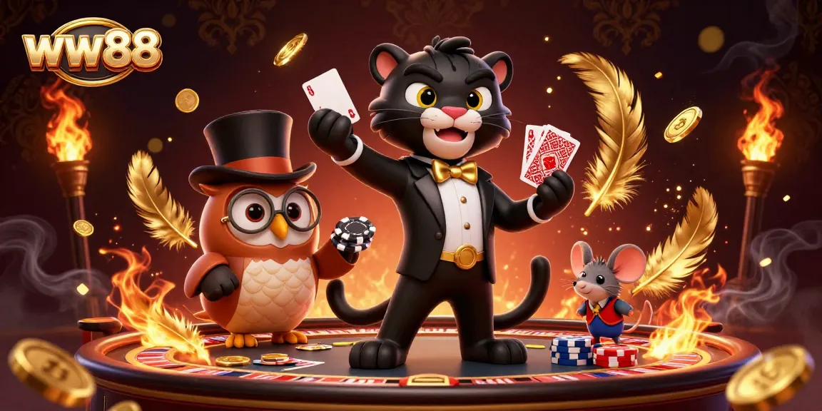 Experience thrilling gameplay at ww88 with elegant casino characters and vibrant elements in a dynamic scene.