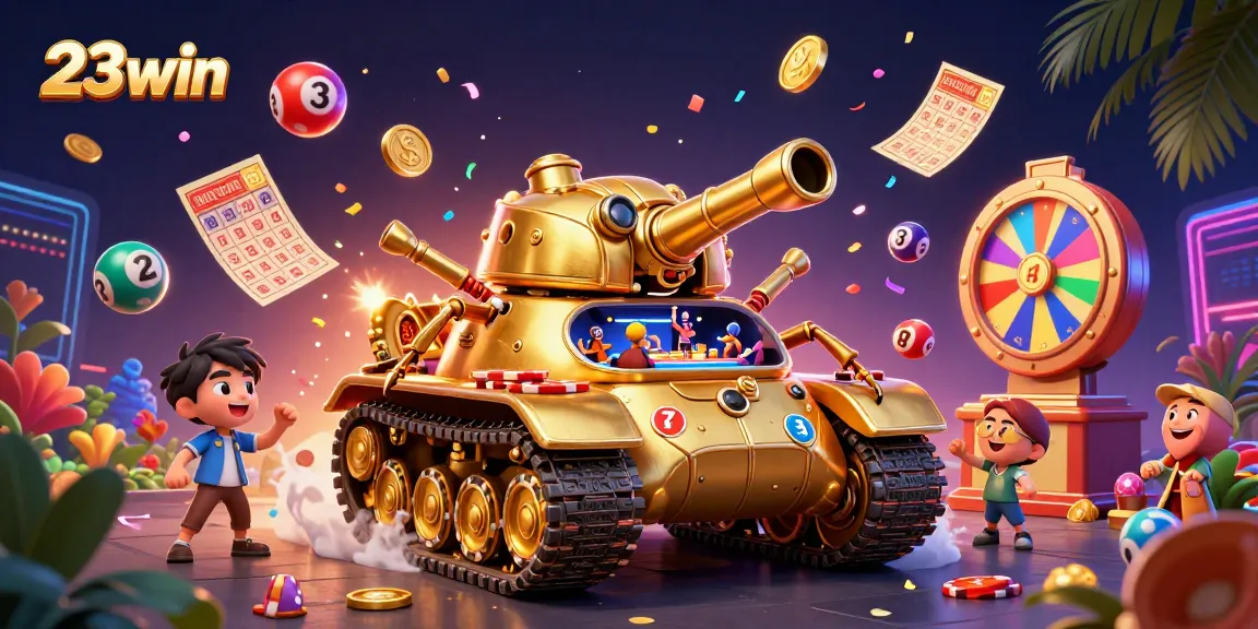 Experience thrilling gameplay at 23win with vibrant visuals of a golden beetle casino tank.