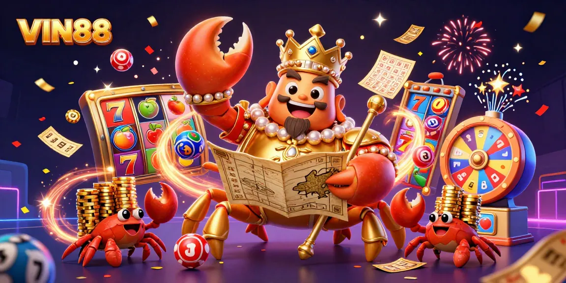 Experience exciting gameplay at VIN88 with a stunning lottery scene featuring games and prizes.