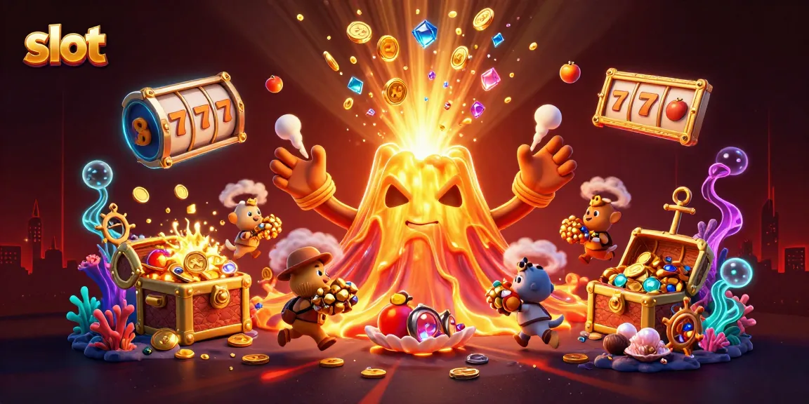 Spin vibrant slot reels bursting with treasure in this thrilling casino illustration.