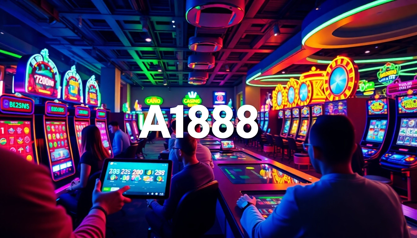 A188 online casino gaming experience with players enjoying slots and table games in a vibrant digital environment.