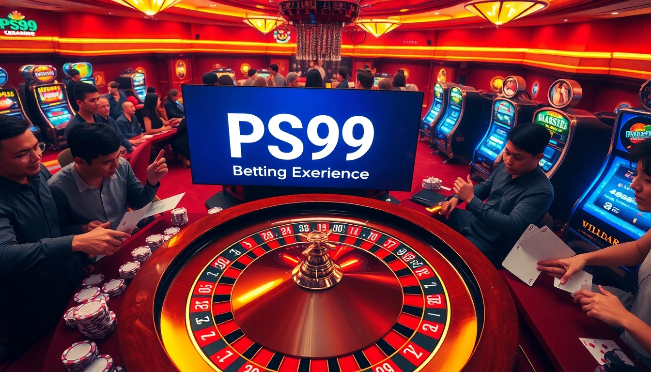 Experience the thrilling atmosphere at PS99 with vibrant tables and engaging players.