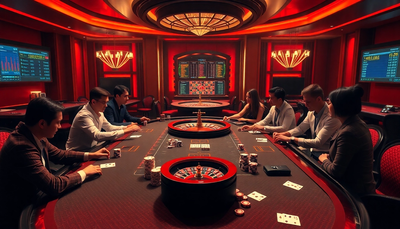Trải nghiệm cảm giác hứng thú khi đăng ký JD88 khi người chơi tham gia vào một ván poker sôi động giữa bầu không khí casino sang trọng.