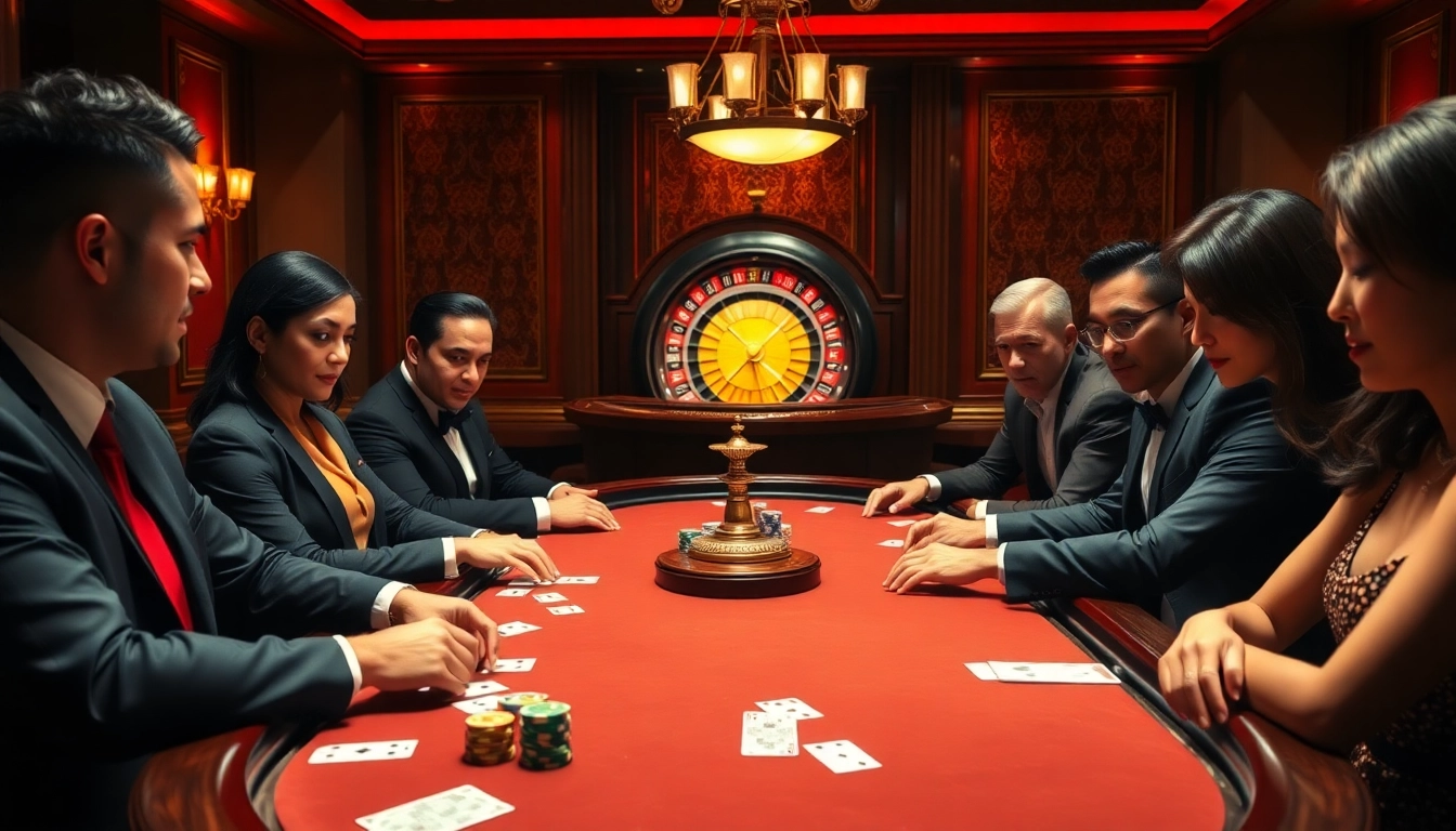 Cakhiatv inspired high-stakes poker scene with players engaged in an intense game.