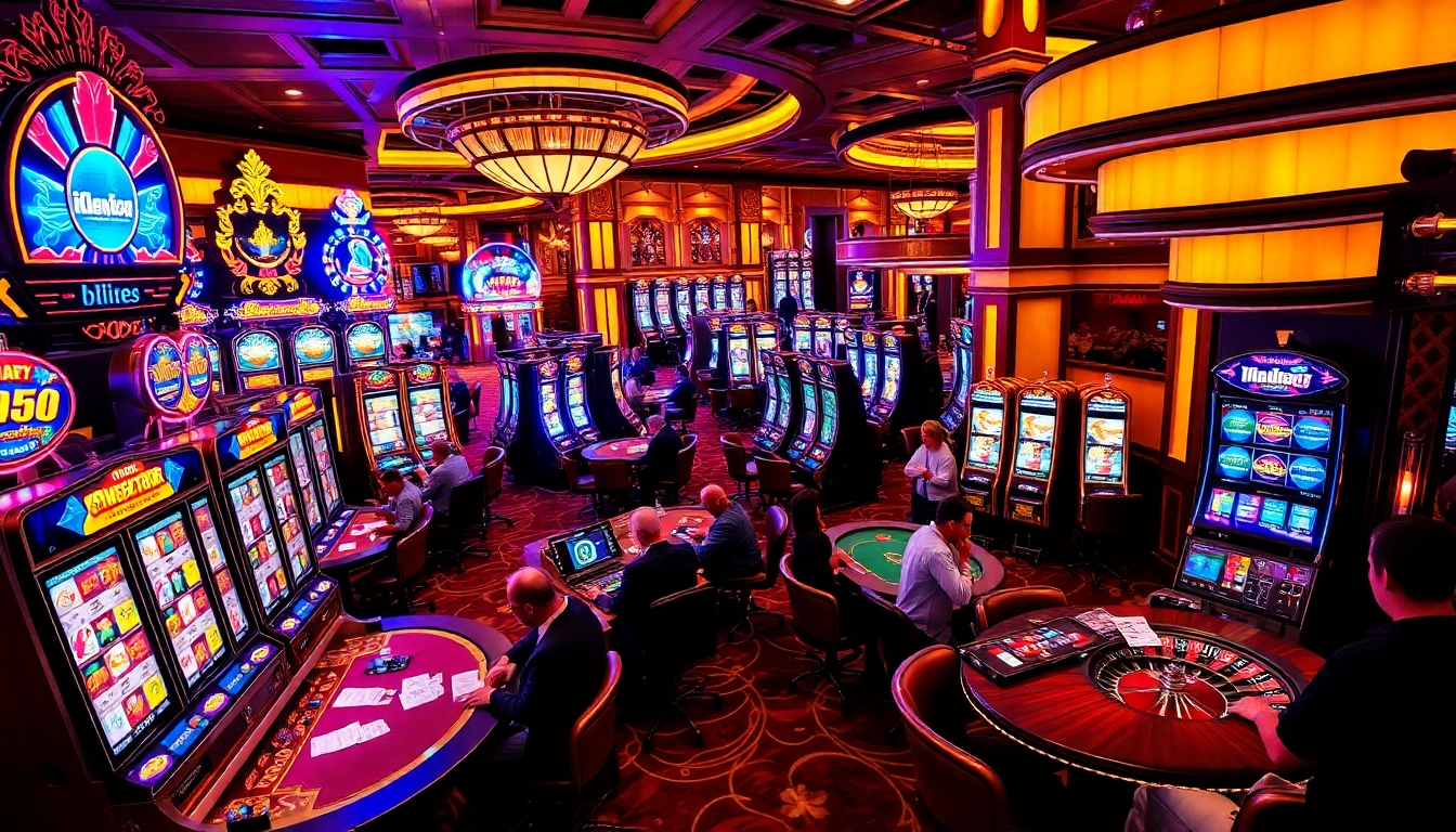 Experience thrilling gameplay at an idnslot venue with engaging slot machines and bustling casino ambiance.