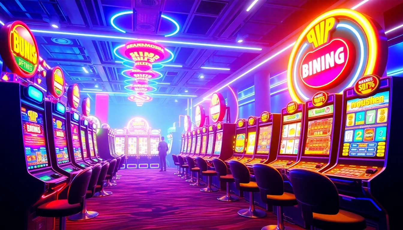 BROMO888 online slot experience featuring vibrant colors and dynamic gaming elements in an exhilarating digital casino backdrop.
