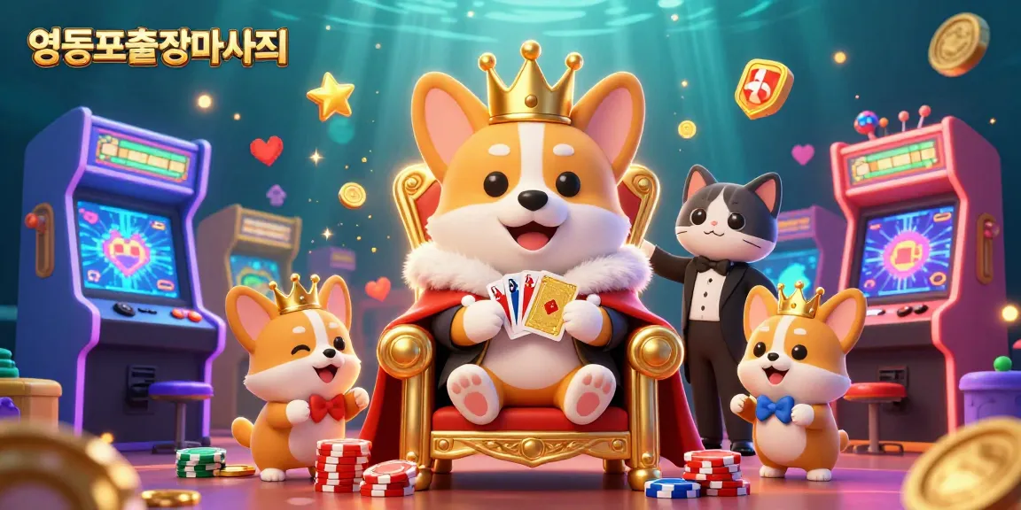 Engage in thrilling 영등포출장마사지 adventure with corgi characters amidst dynamic casino elements.